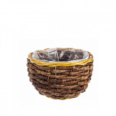 Ghiveci pentru flori rattan maro ?16 cm x 10 h foto