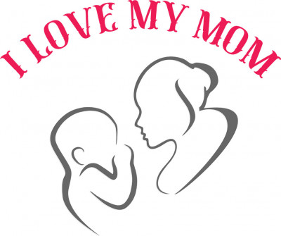 Sticker decorativ, I love my mom, Negru, 71 cm, 7417ST foto