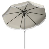 Outsunny Umbrelă de Grădină Inclinabilă 2.7x2.7 m cu Manivelă, Umbrelă Rotundă de Exterior cu 8 Spițe, din Metal și Poliester, pentru Curte sau Balcon
