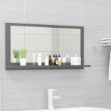 Oglindă de baie, gri extralucios, 80 x 10,5 x 37 cm, PAL, vidaXL