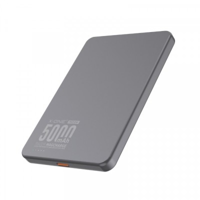 Baterie Externa Wireless X-One Razor Magcharge Ultraslim, 5000mAh, 15W, FQI, 1 x QI, Gri foto