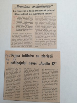 Apollo 12 - comentarea misiunii Apollo 12 in articole de presa - 1969 foto