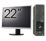 Pachet Second Hand Calculator Fujitsu Primergy MX130 S2, AMD FX-4100 3.60GHz, 8GB DDR3, 500GB HDD + Monitor 22 Inch NewTechnology Media