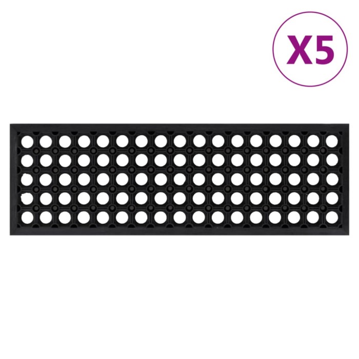 vidaXL Trepte de scară, 5 buc., 25x75 cm, cauciuc 155630