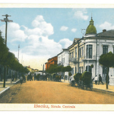 727 - BACAU, street, Romania - old postcard - unused