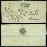 Italy 1838 Rare Stampless Cover + Content Vercelli Monsecco D.1078