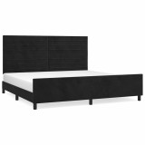 Cumpara ieftin Cadru de pat fara saltea, negru, 200x200 cm, catifea
