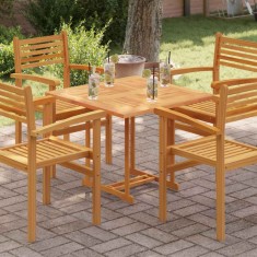 vidaXL Blat de masă pătrat, 80 x 80 x 2,5 cm, lemn masiv de tec
