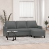VidaXL Canapea cu 3 locuri și taburet, gri &icirc;nchis, 180 cm, textil 3201038
