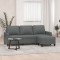 vidaXL Canapea cu 3 locuri și taburet, gri &icirc;nchis, 180 cm, textil 3201038