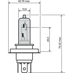 Bec far h4 - 12v 35/35w (3 picioare)