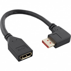 Cablu prelungitor Displayport 8K30Hz/4K120Hz T-M unghi dreapta/drept 0.15m Negru, InLine 17159R