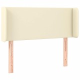 Cumpara ieftin Tablie de pat cu aripioare crem 103x16x78/88 cm piele ecologica