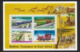 Uganda 1976 - Cai ferate, trenuri, bloc neuzat