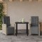 vidaXL Set bistro cu perne, 3 piese, gri deschis, poliratan 3212605