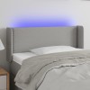 Gossi tablie de pat cu led, gri deschis, 93x16x78/88 cm, textil