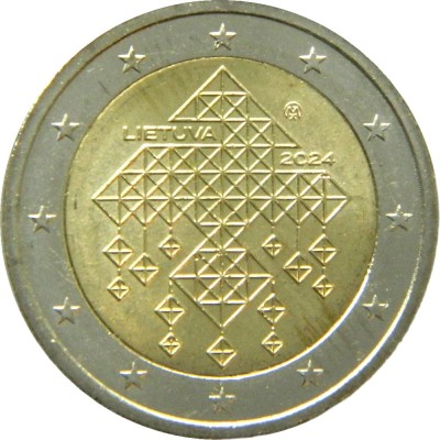 NOU - Lituania moneda comemorativa 2 euro 2024 - Gradinele Chaume - UNC foto
