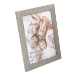 Rama foto decorativa, vertical sau orizontal, Lemn-Sticla, Gri, 18x13 cm