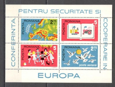 Romania.1975 Conferinta ptr. securitate si cooperare-Bl. ZR.546 foto