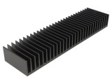 Radiator extrudat FISCHER ELEKTRONIK, cu aripioare, 200mm lățime, negru