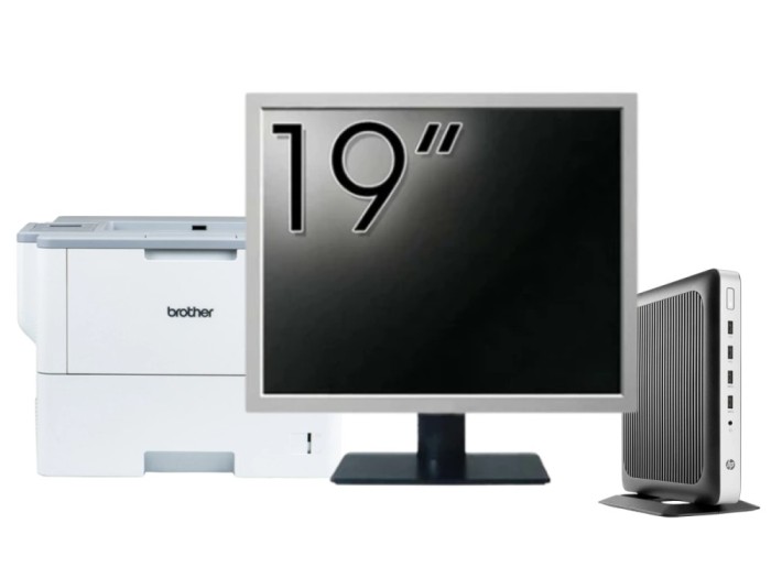 Pachet PC Second Hand HP T630 Thin Client, AMD GX-420GI 2.00GHz, 8GB DDR4, 32GB SSD Flash + Monitor 19&amp;quot; &amp; Imprimanta Brother HL-L6300DW NewTechno
