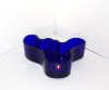 Bol sticlă royal cobalt blue, suflat manual - Fluid form - design Alvar Aalto, Iittala Finland