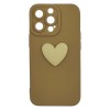 Husa compatibila cu Apple iPhone 13 Pro Max, model Big Heart 5D, Maro, Silicon, TPU, Viceversa, Transparent, Carcasa