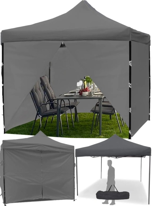 Cort de gradina pavilion3 x 3 x 3.1 m, gri, MalTec 112815