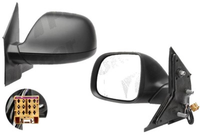 Oglinda exterioara VW Transporter (T5) 10.2009-2015, Partea Dreapta Crom Convex Electrica Cu Incalzire, carcasa neagra, cu 5 pini, Max View foto