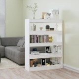 VidaXL Bibliotecă/Separator cameră, alb extralucios, 100x30x135 cm