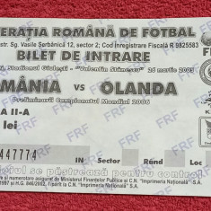 Bilet meci fotbal ROMANIA - OLANDA (preliminarii CM 2006 / 26.03.2005)