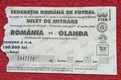 Bilet meci fotbal ROMANIA - OLANDA (preliminarii CM 2006 / 26.03.2005) foto