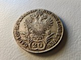 Moneda argint 1819, 20 creitari, Austria, Transilvania, stare foarte buna, Europa