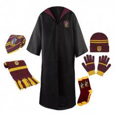 Set roba si accesorii Harry Potter IdeallStore®, Gryffindor House, 6 piese, 6-9 ani, visiniu