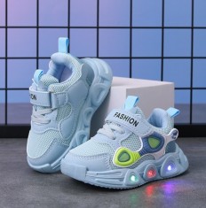 Adidasi bleu cu luminite - Panda eyes (Marime Disponibila: Marimea 23)