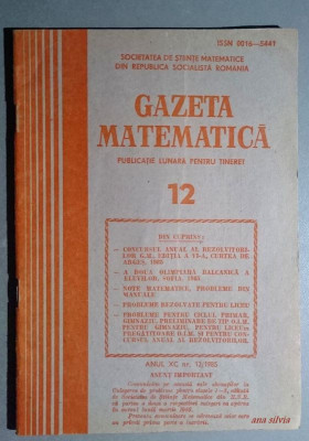 Gazeta matematica nr. 12 din 1985 foto