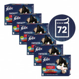 Cumpara ieftin FELIX Fantastic selecție de pliculețe delicioase cu pui, vită, iepure și miel 72 x 85 g