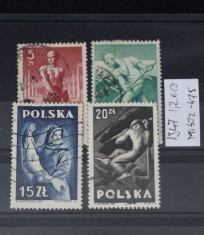 TS23 - Timbre serie Polonia - 1947 Mi472-475 foto