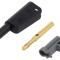 Conector banană 4mm 19A 1kV negru aurit 1mm2