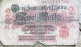 BNKSTR01DE Bancnotă Germania Imperială (WWI) - 2 Mark 1914, Darlehnskassenschein, varianta cu sigiliu rosu