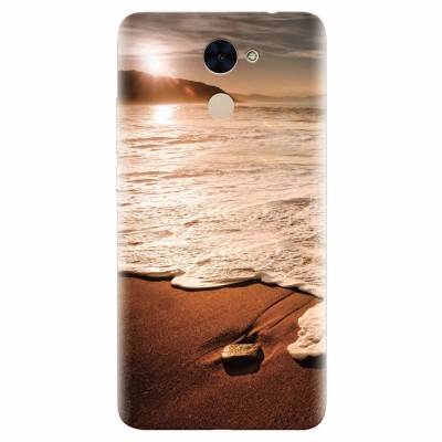 Husa silicon pentru Huawei Nova Lite Plus, Sunset Foamy Beach Wave foto