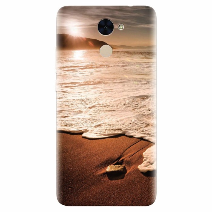 Husa silicon pentru Huawei Nova Lite Plus, Sunset Foamy Beach Wave