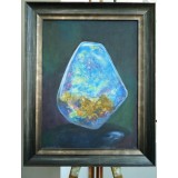 P4. Tablou RavariuArt, Pictura in ulei pe panza - Opal - microunivers, Inramat
