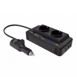 Cumpara ieftin Invertor de tensiune Auto 12V, EMESZON&reg; M8300-2, Putere 200W, Iesire 220V-230V 50Hz si 2xUSB-A + 1xType-C 5V 5.4A, QC 3.0, Negru