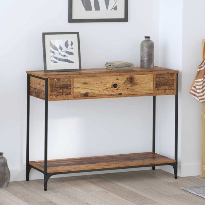 vidaXL Masă de consolă Lemn vechi 100 x 34.5 x 75 cm Lemn compozit