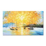 Tablou pictat manual, Asfintit cu veliere, stilizat, 100x60cm ulei pe panza in cutit efect 3D, Spectaculos