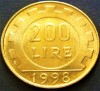 Moneda 200 LIRE - ITALIA, anul 1998 *cod 4817 = UNC, Europa