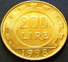 Moneda 200 LIRE - ITALIA, anul 1998 *cod 4817 = UNC