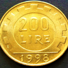 Moneda 200 LIRE - ITALIA, anul 1998 *cod 4817 = UNC