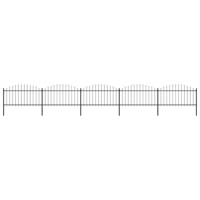 vidaXL Gard de grădină cu v&acirc;rf tip suliță din oțel 892,5x150 cm, negru 277734